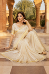 classic golden Kasavu Tissue Silk Kerala saree
