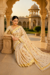 Polka dot Kerala kasavu style Tissue Silk Saree