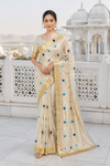Polka dot Kerala kasavu style Tissue Silk Saree
