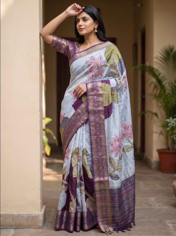 Banarsi Silk Kaatha work