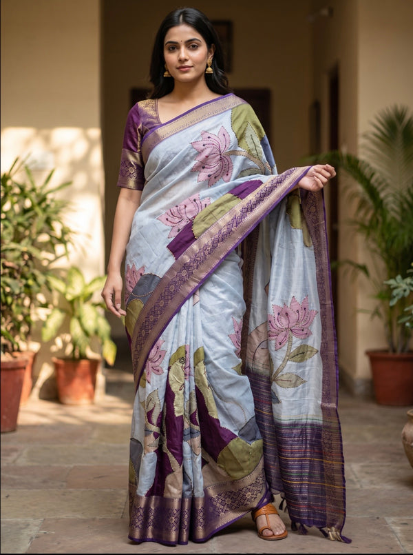 Banarsi Silk Kaatha work