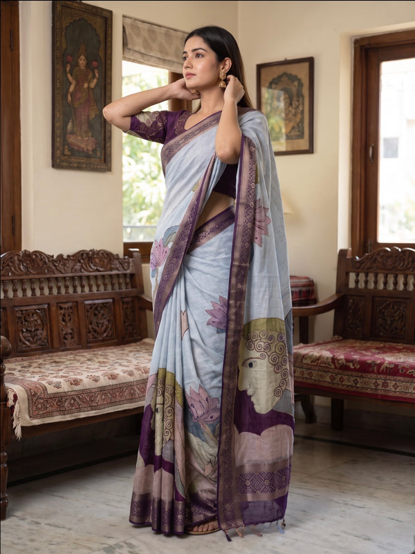 Banarsi Silk Kaatha work
