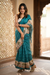 Blue Jute silk Saree