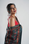 Smoky Black Kani Silk Saree